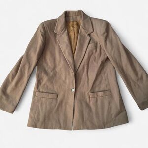 Michelle Stuart Light Brown Single-Button Blazer
